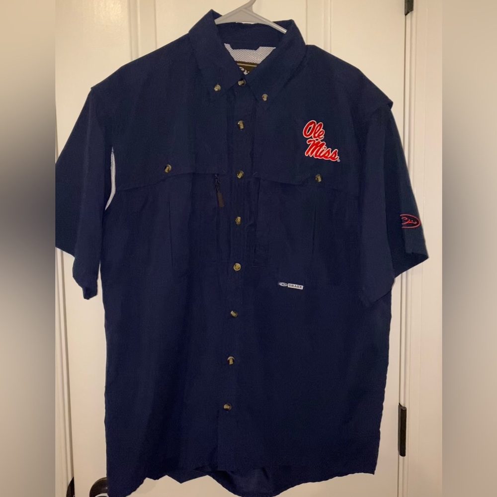 Drake Men's Navy Casual Button Down Shirt